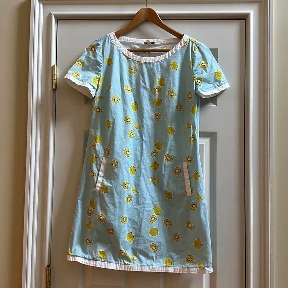 Tyler Boe Emily Cotton Kiwi Printed Dress 4 - Picture 2 of 7